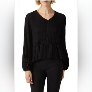 Velvet By Graham & Spencer Blouse Top Black Pullover Long Sleeve Size XL